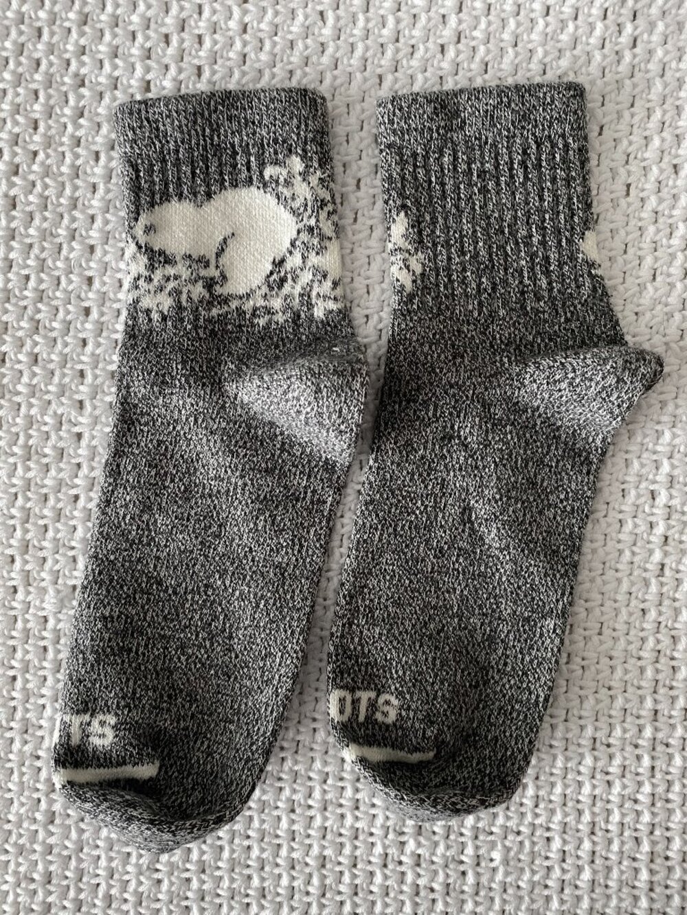 Roots Adult Cooper Beaver Ankle Sock Colour Salt & Pepper Size S/M 1 Pair